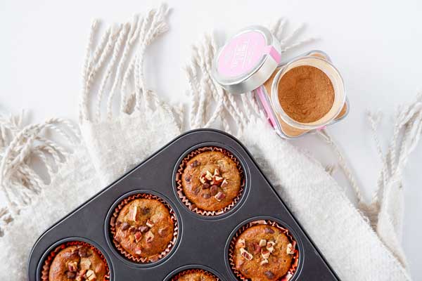 Ontbijt muffins met noten en banaan